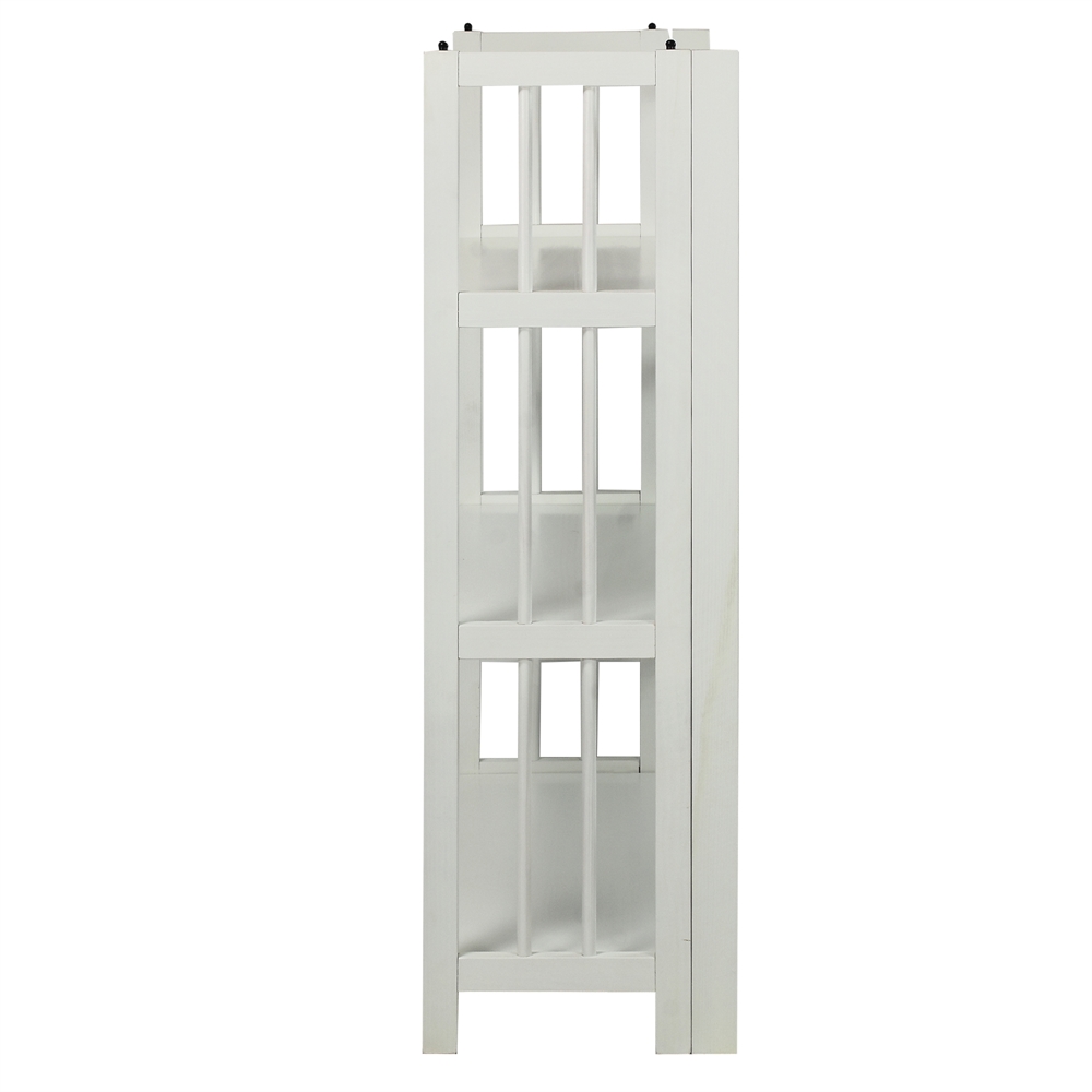 3-Shelf Folding Stackable Bookcase 27.5″ Wide-White