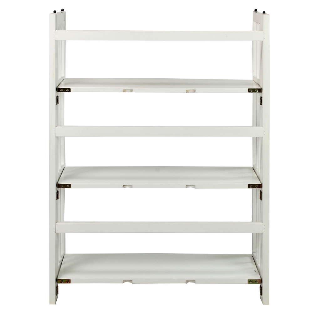 3-Shelf Folding Stackable Bookcase 27.5″ Wide-White