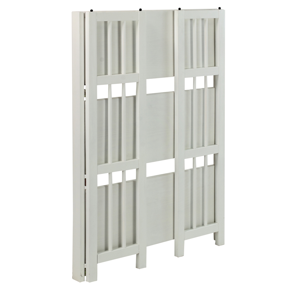3-Shelf Folding Stackable Bookcase 27.5″ Wide-White