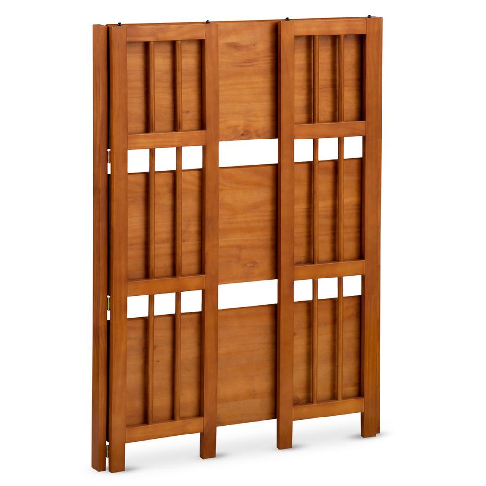 3-Shelf Folding Stackable Bookcase 27.5″ Wide – Chestnut