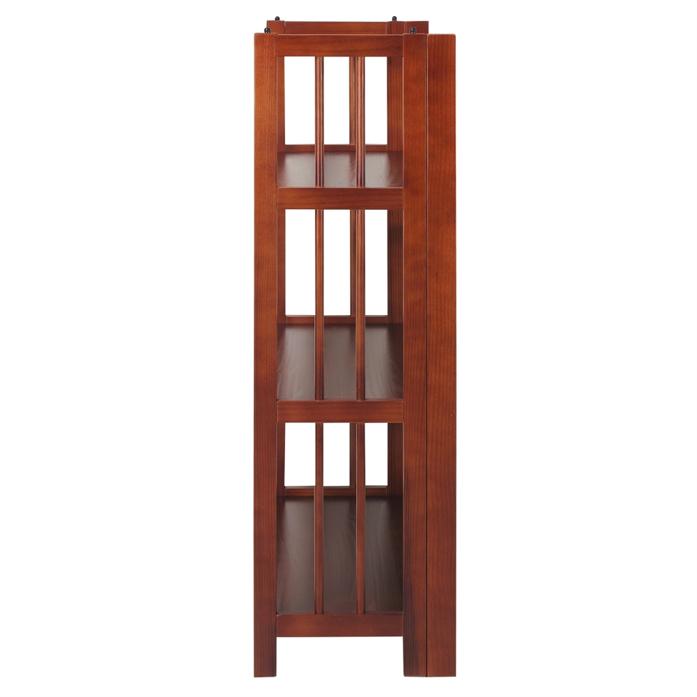 3-Shelf Folding Stackable Bookcase 27.5″ Wide-Walnut