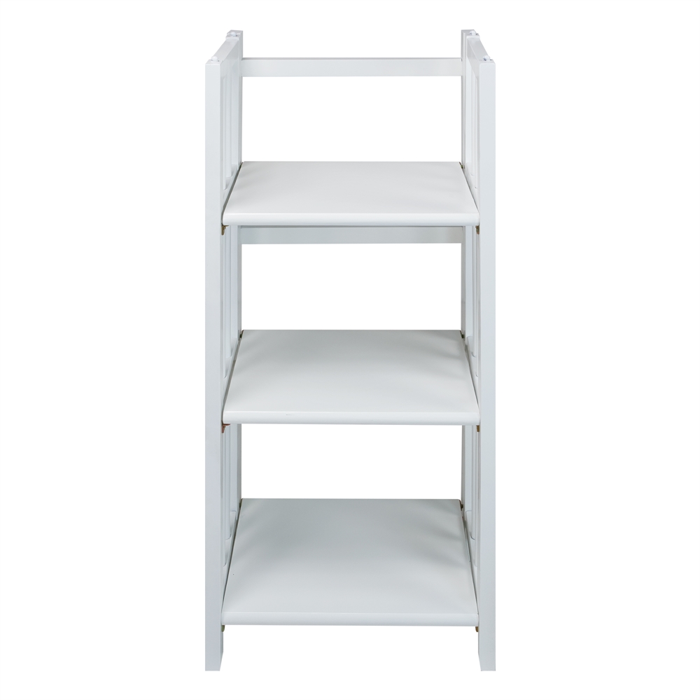 3-Shelf Folding Bookcase 14″ Wide-White
