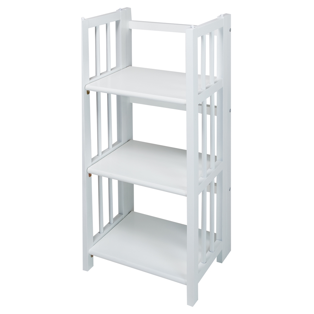 3-Shelf Folding Bookcase 14″ Wide-White