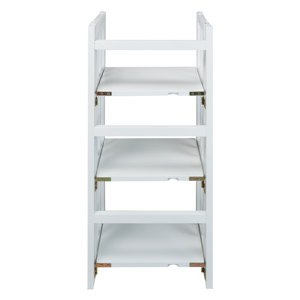 3-Shelf Folding Bookcase 14″ Wide-White