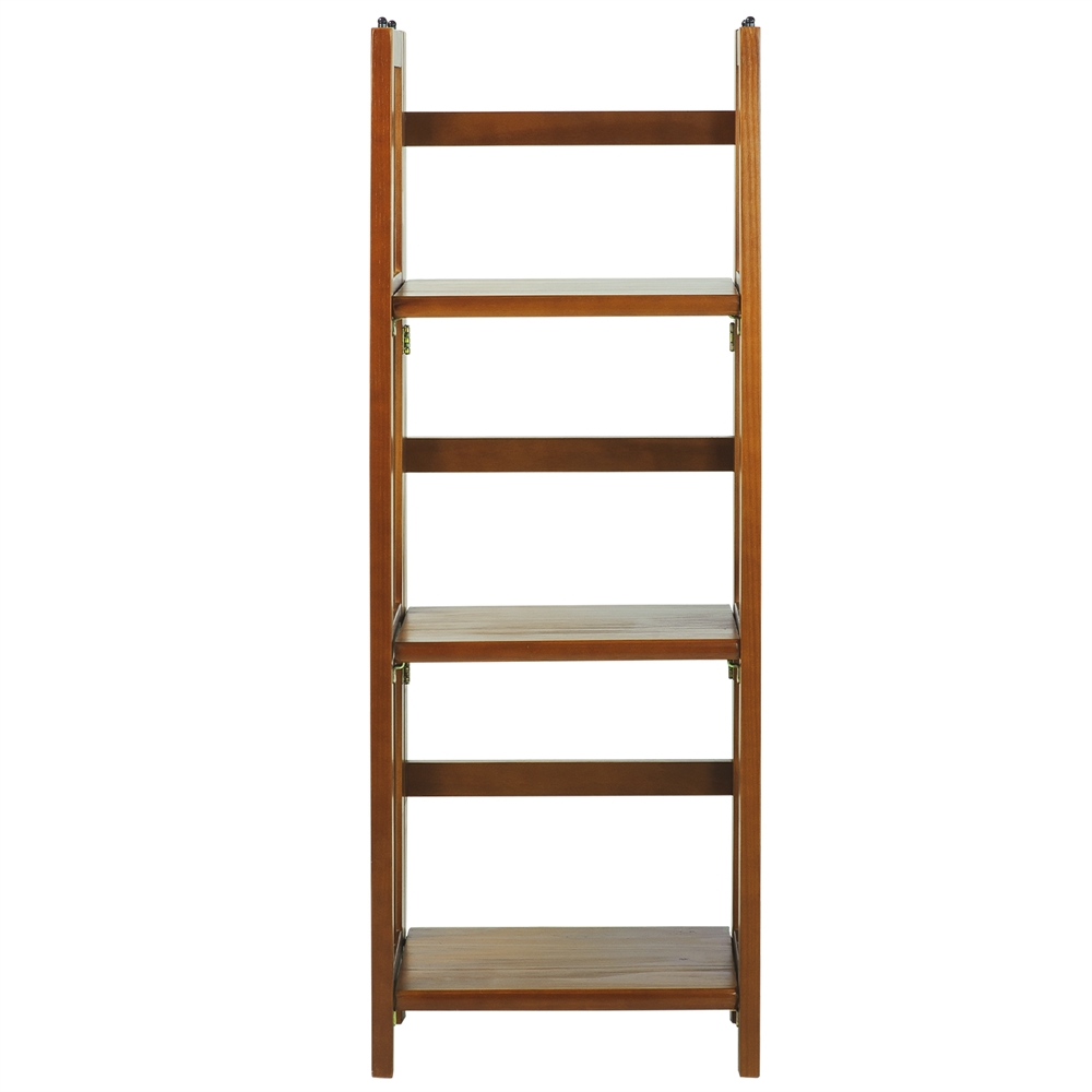 3-Shelf Folding Bookcase 14″ Wide-Honey Oak
