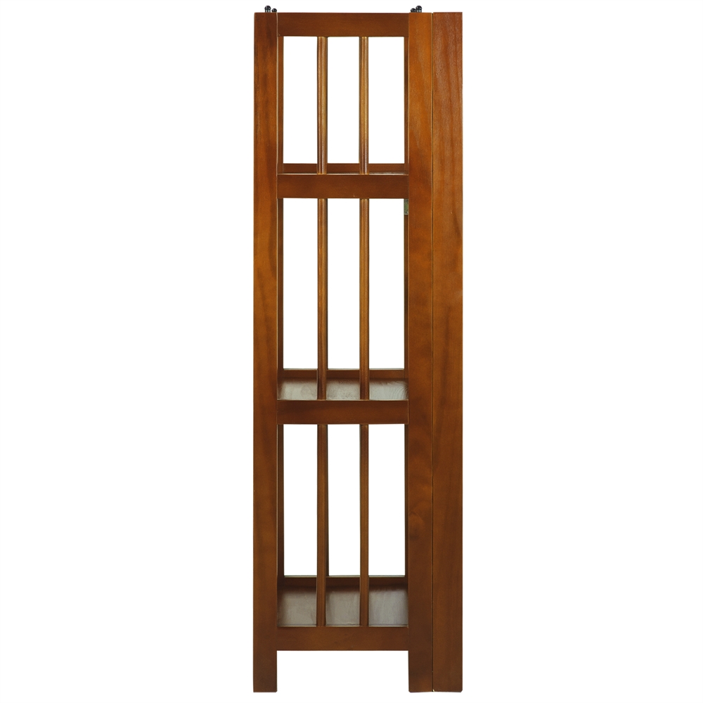 3-Shelf Folding Bookcase 14″ Wide-Honey Oak