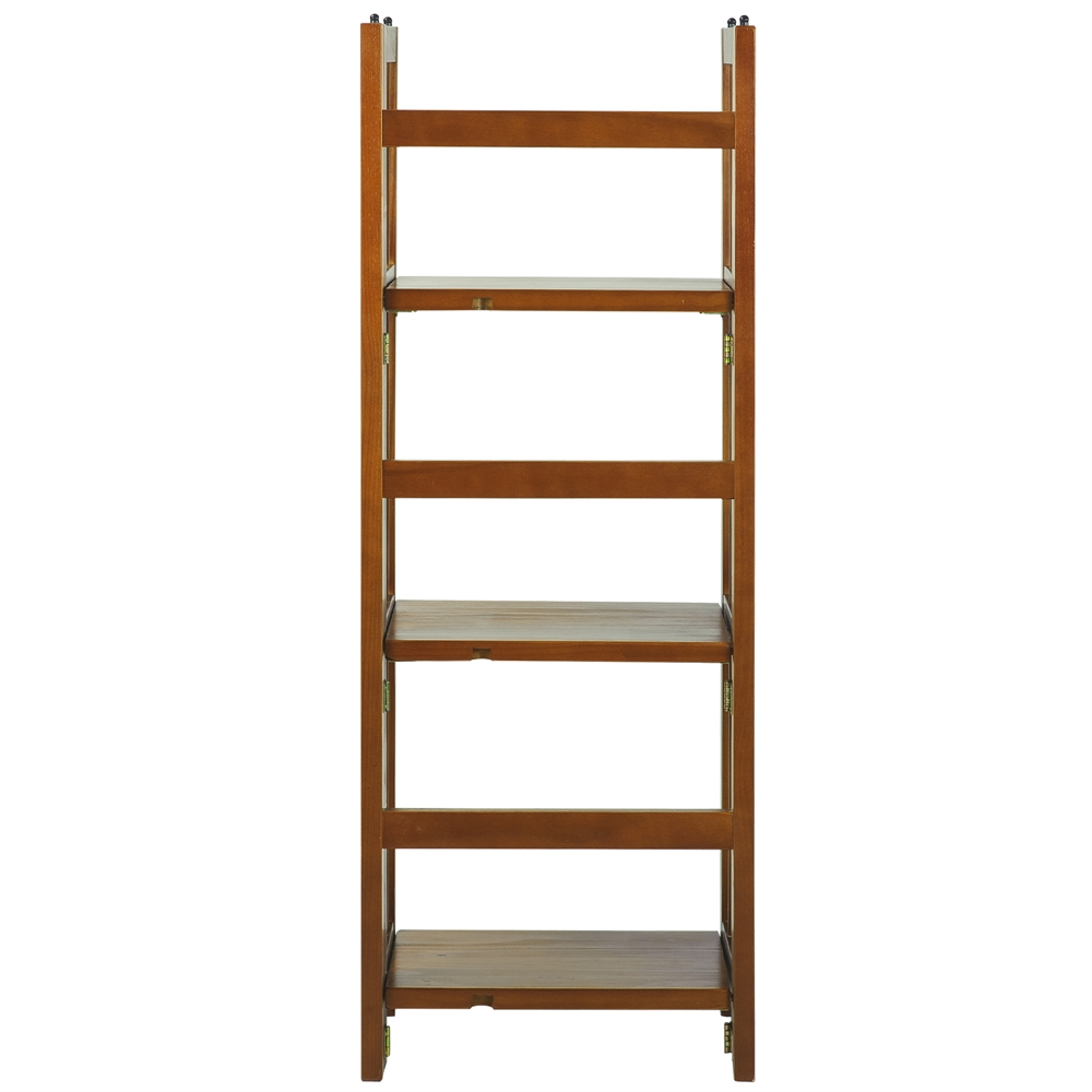 3-Shelf Folding Bookcase 14″ Wide-Honey Oak