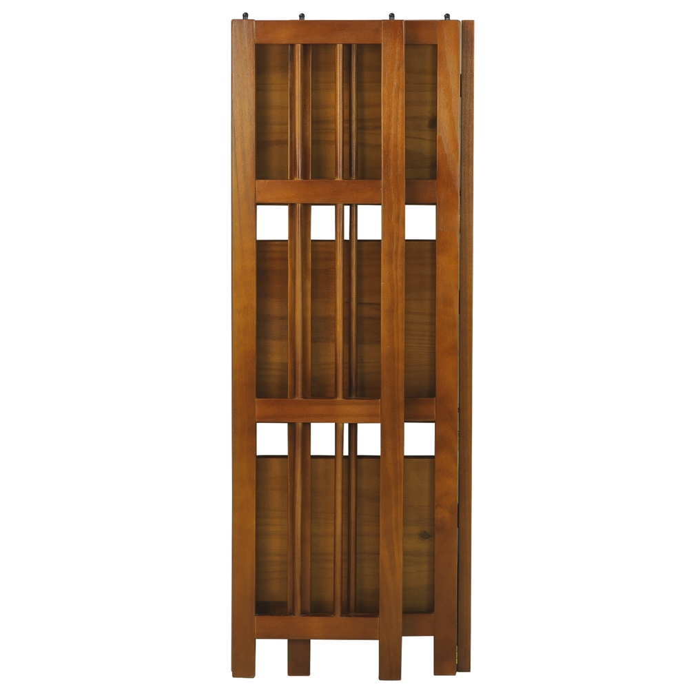 3-Shelf Folding Bookcase 14″ Wide-Honey Oak