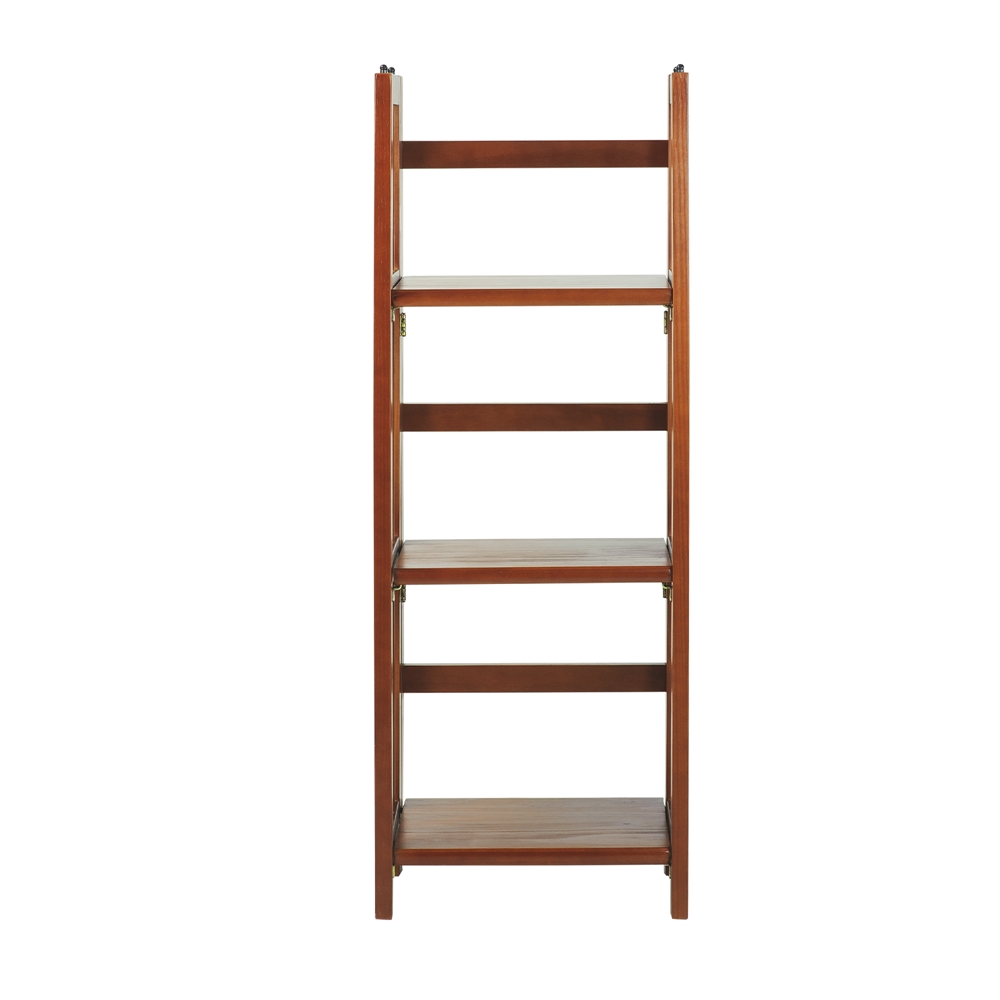 3-Shelf Folding Bookcase 14″ Wide-Mahogany