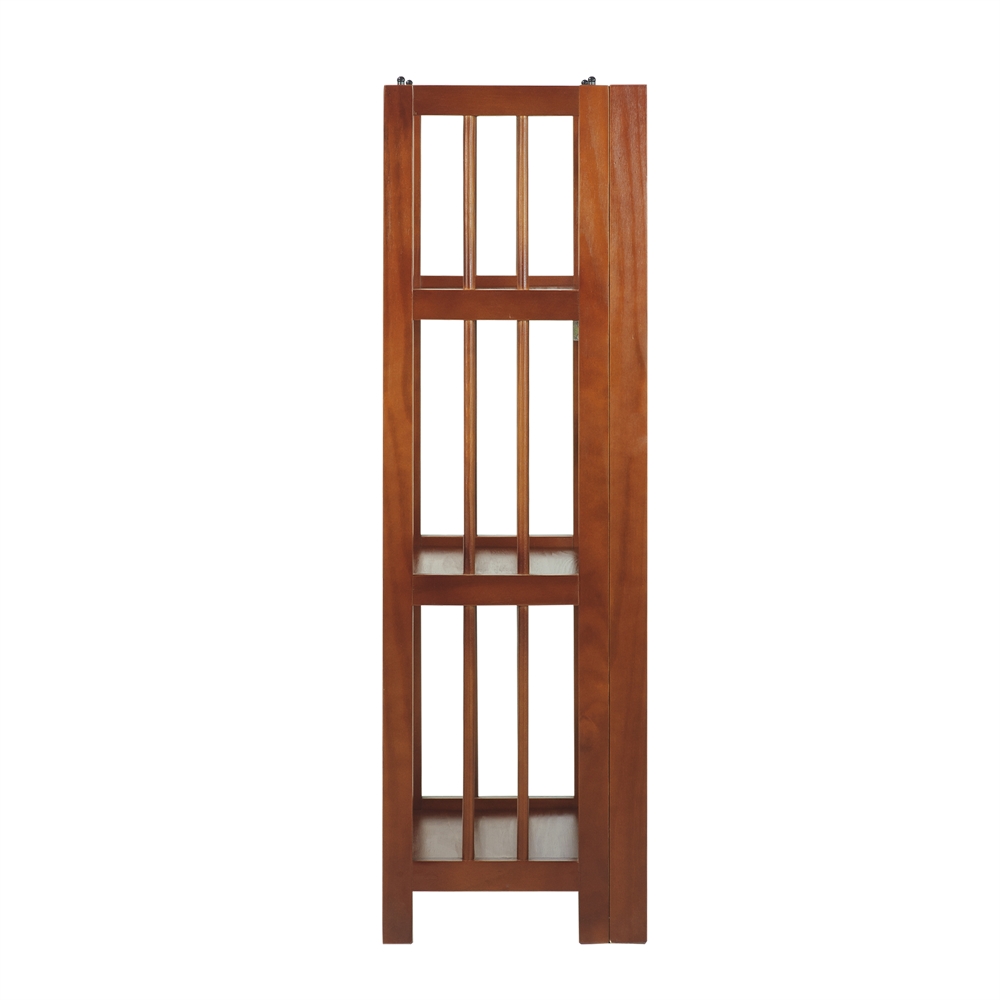 3-Shelf Folding Bookcase 14″ Wide-Mahogany