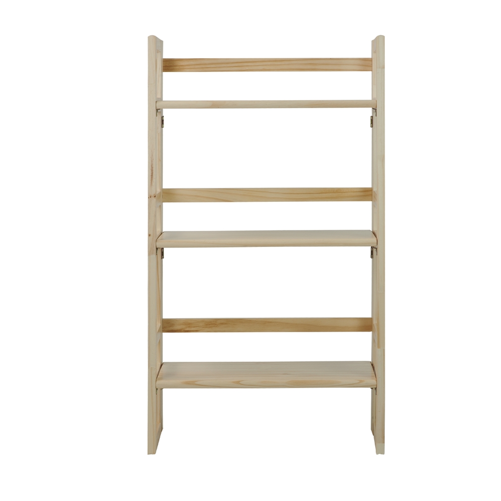 3-Shelf Folding Student Bookcase 20.75″ Wide-Natural