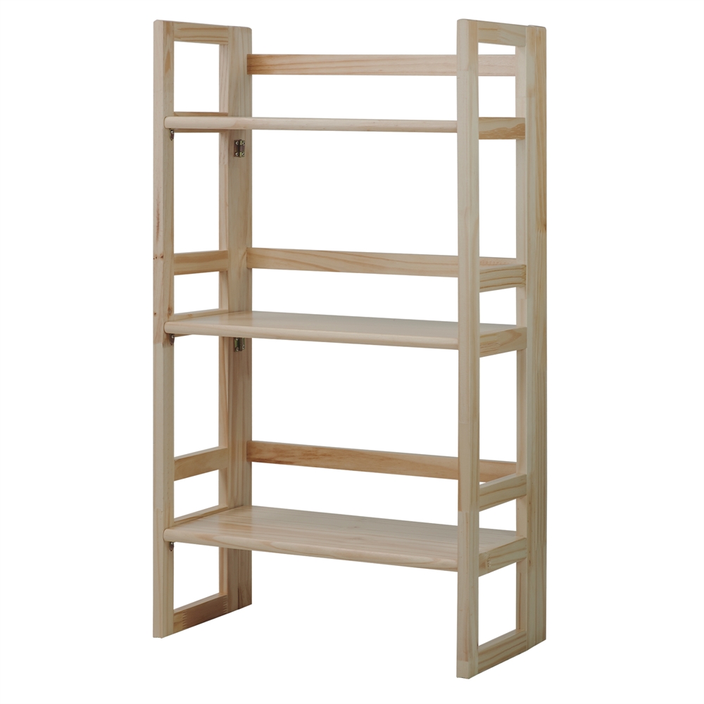 3-Shelf Folding Student Bookcase 20.75″ Wide-Natural