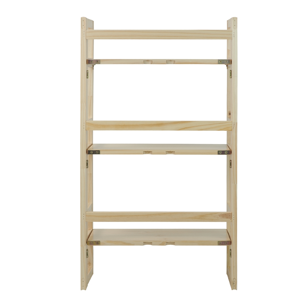 3-Shelf Folding Student Bookcase 20.75″ Wide-Natural