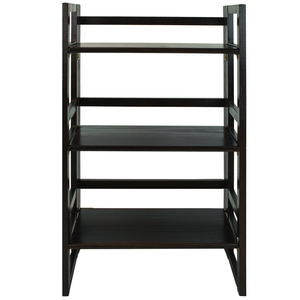3-Shelf Folding Student Bookcase 20.75″ Wide-Espresso