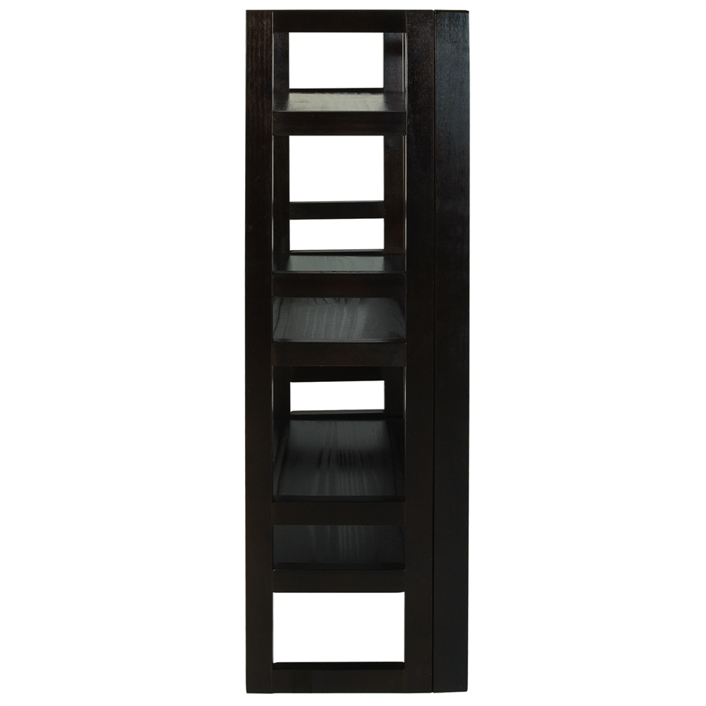 3-Shelf Folding Student Bookcase 20.75″ Wide-Espresso