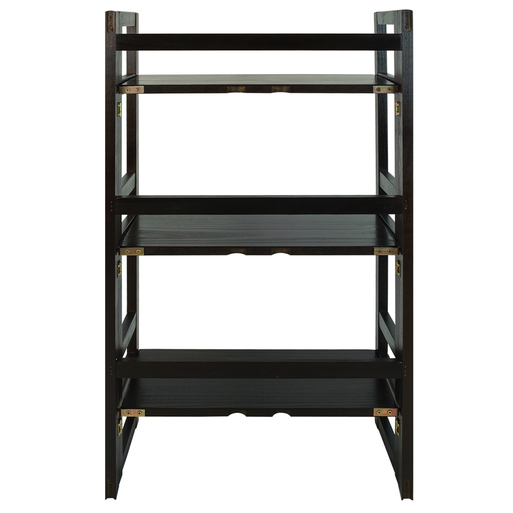 3-Shelf Folding Student Bookcase 20.75″ Wide-Espresso