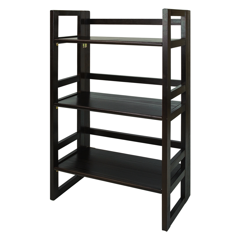 3-Shelf Folding Student Bookcase 20.75″ Wide-Espresso