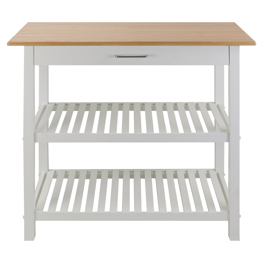 Kitchen Island with Solid Wood Top
