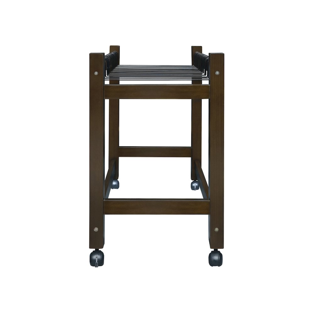 Wooden Rolling Pants Trolley with 16 Hangers