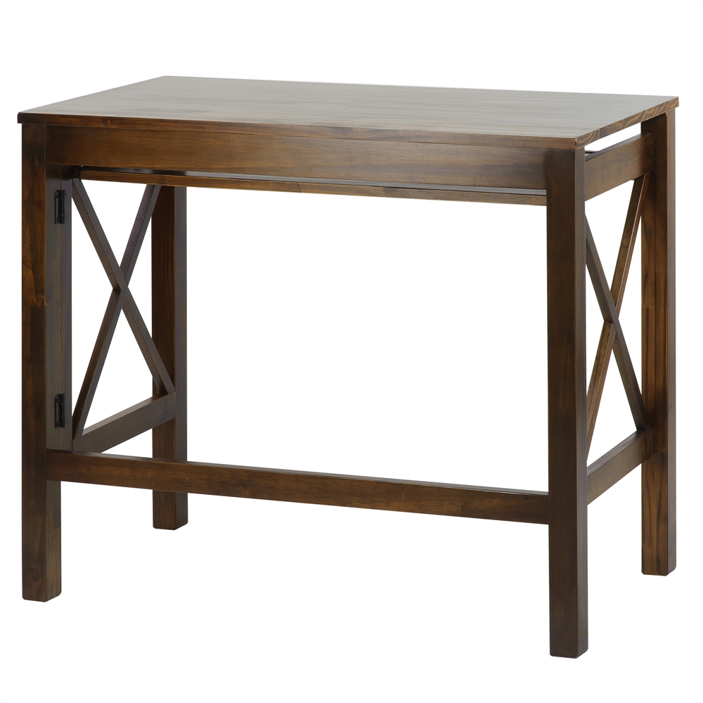 Montego Folding Desk with Pull-Out-Warm Brown