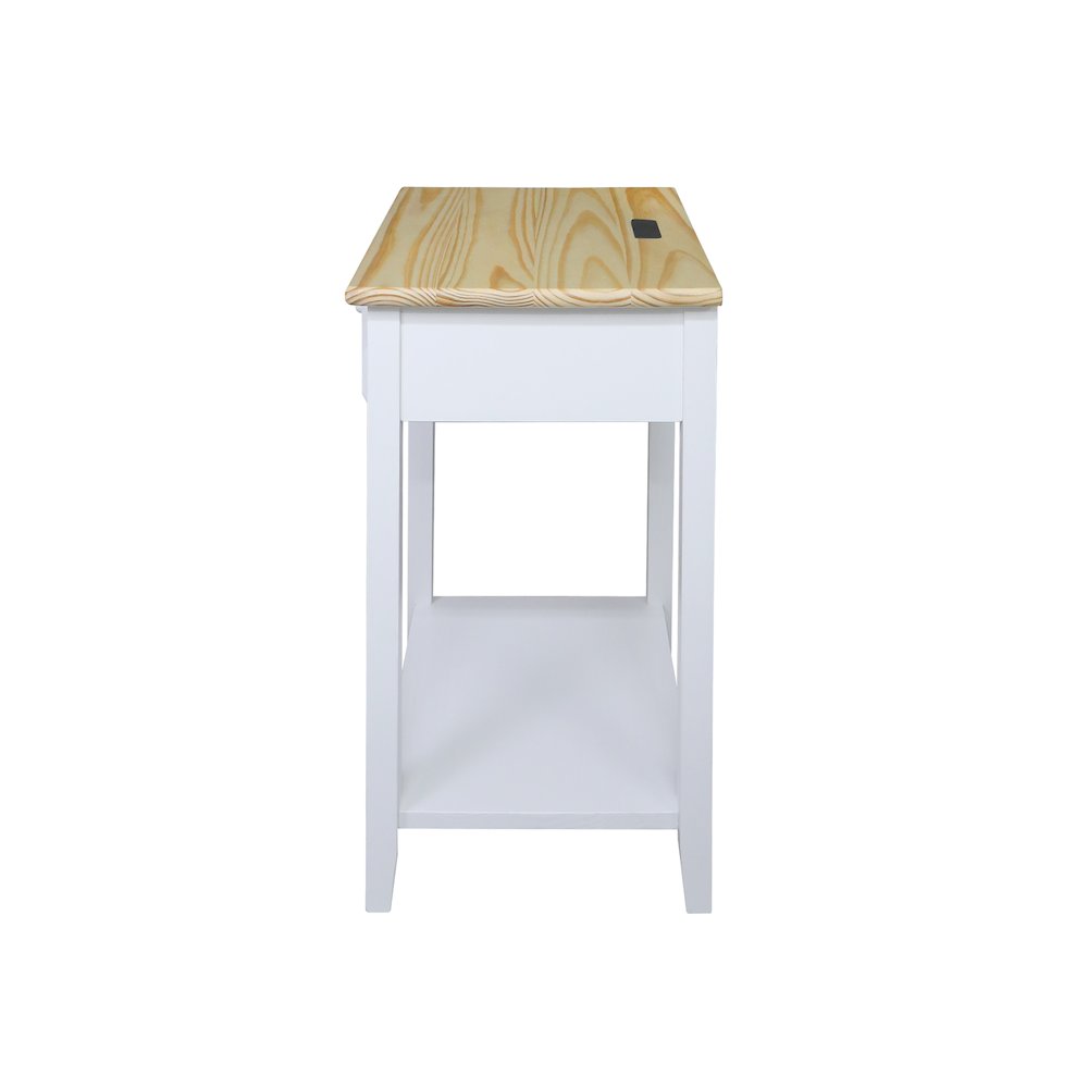 Night Owl Nightstand with USB Port – Natural White