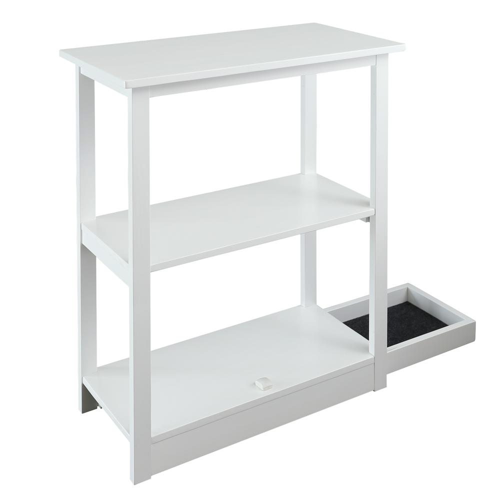 Adams 3-Shelf Bookcase with Concealed Sliding Track