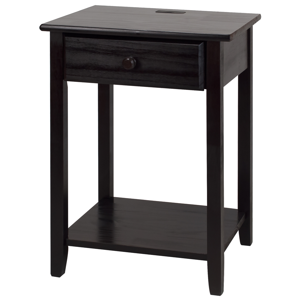 Night Owl Night Stand with USB Port-Espresso