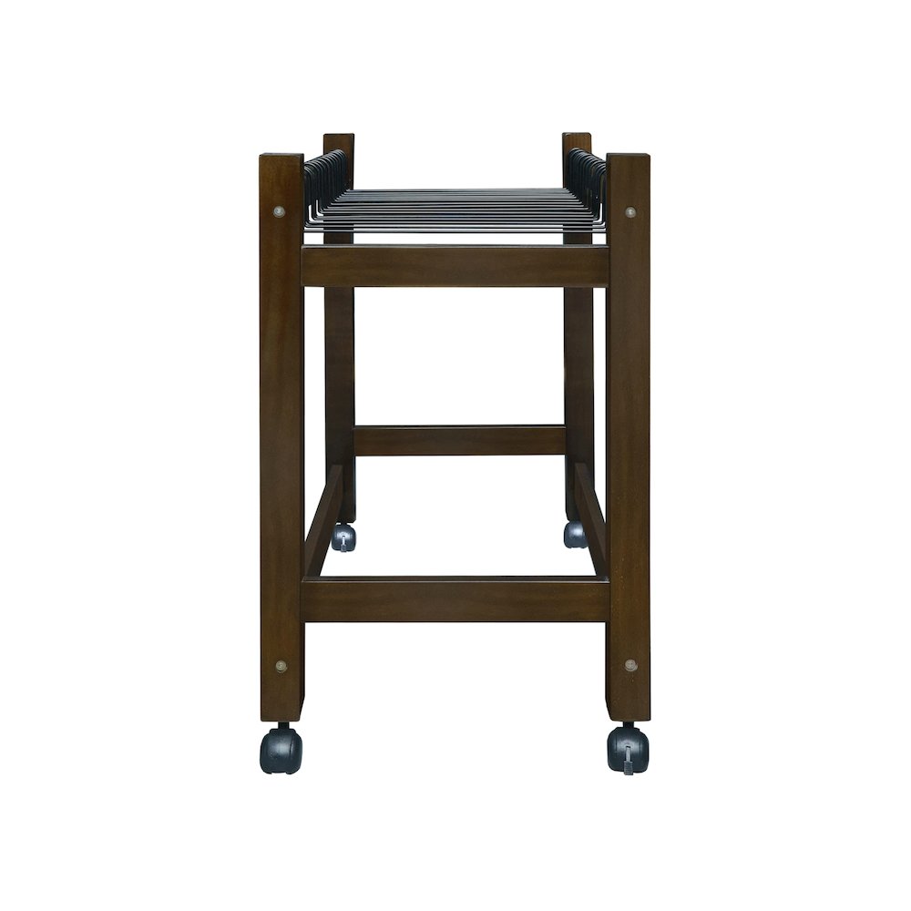 Wooden Rolling Pants Trolley with 16 Hangers