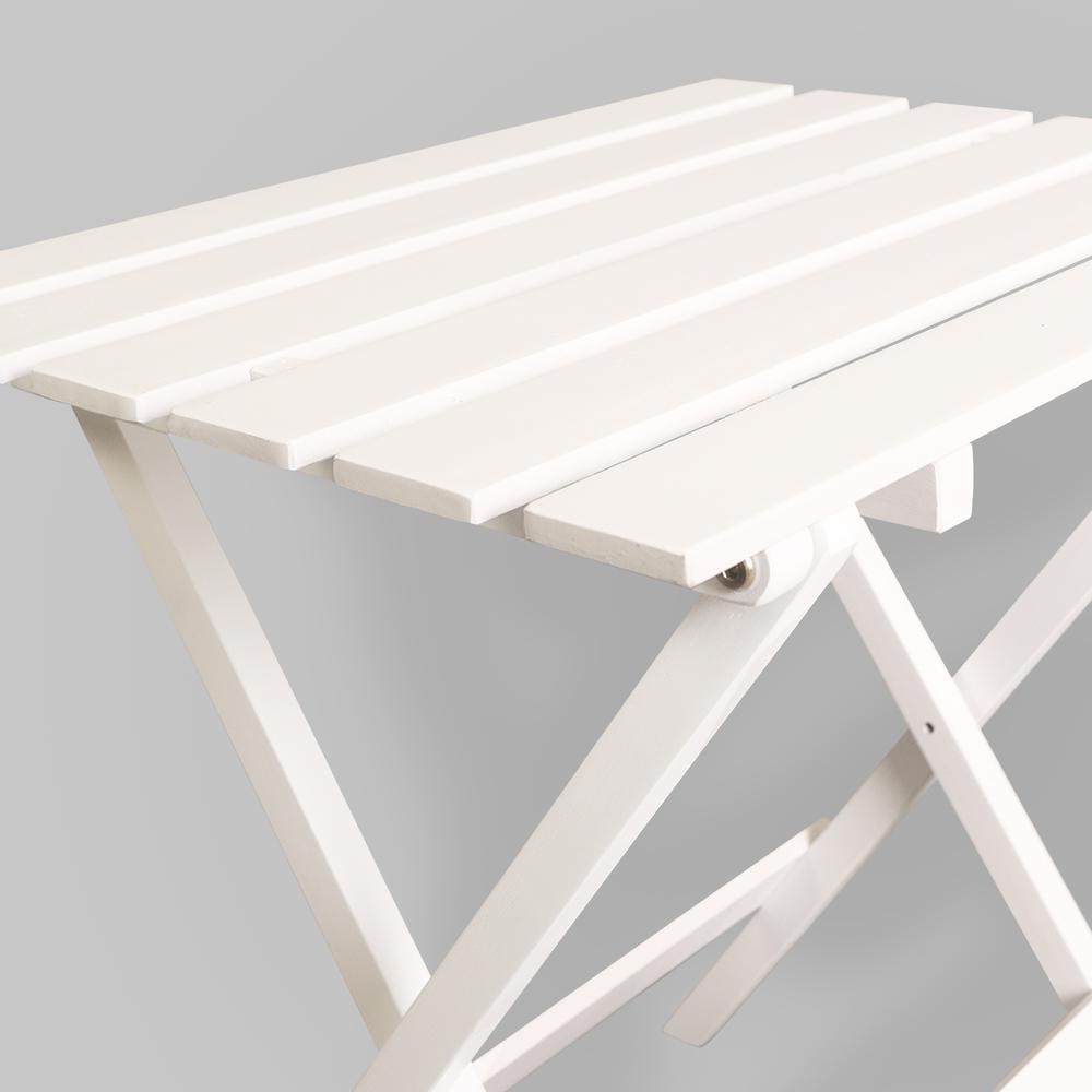 Portable Solid Wood Folding Side Table 2-Piece Set – White