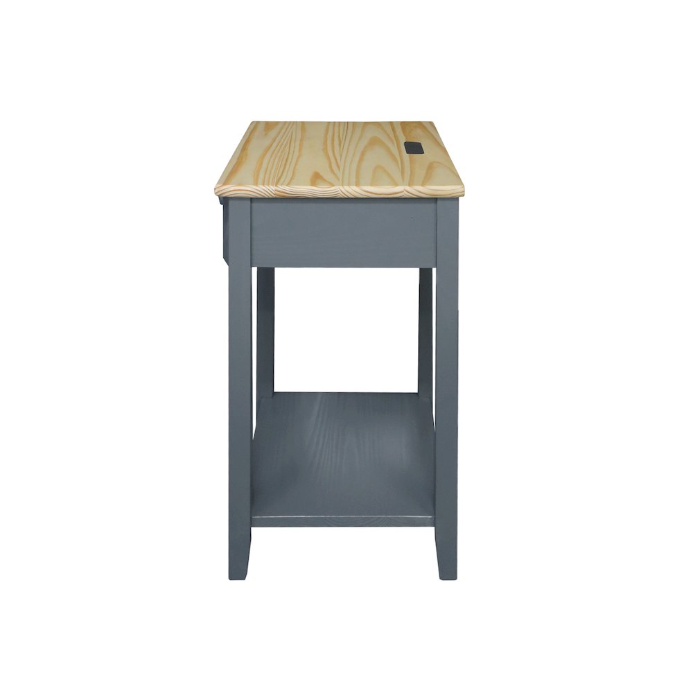 Night Owl Nightstand with USB Port – Natural Gray