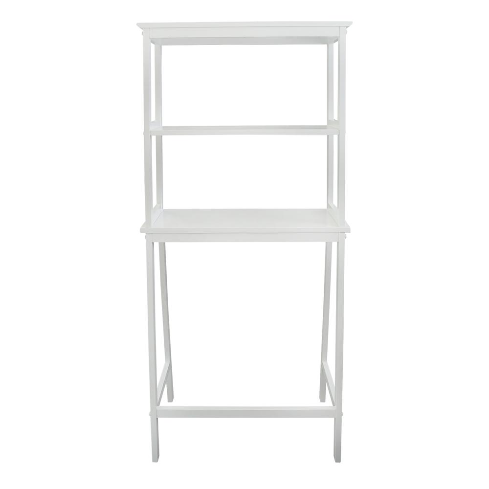 Spacesaver 100% Solid Wood Over The Toilet Rack with Shelves – White