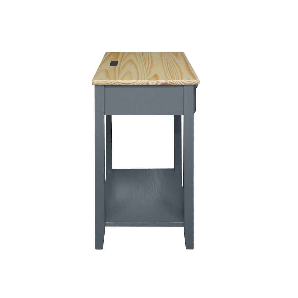 Night Owl Nightstand with USB Port – Natural Gray