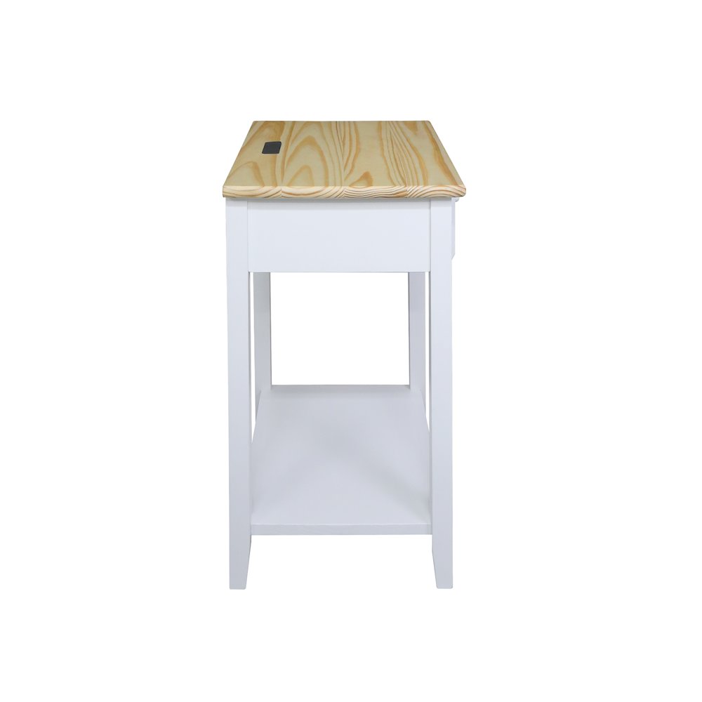 Night Owl Nightstand with USB Port – Natural White
