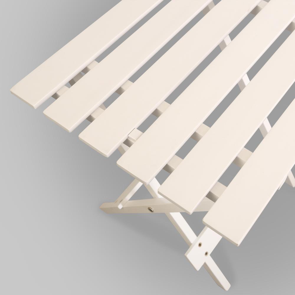 Portable Solid Wood Folding Side Table 2-Piece Set – White