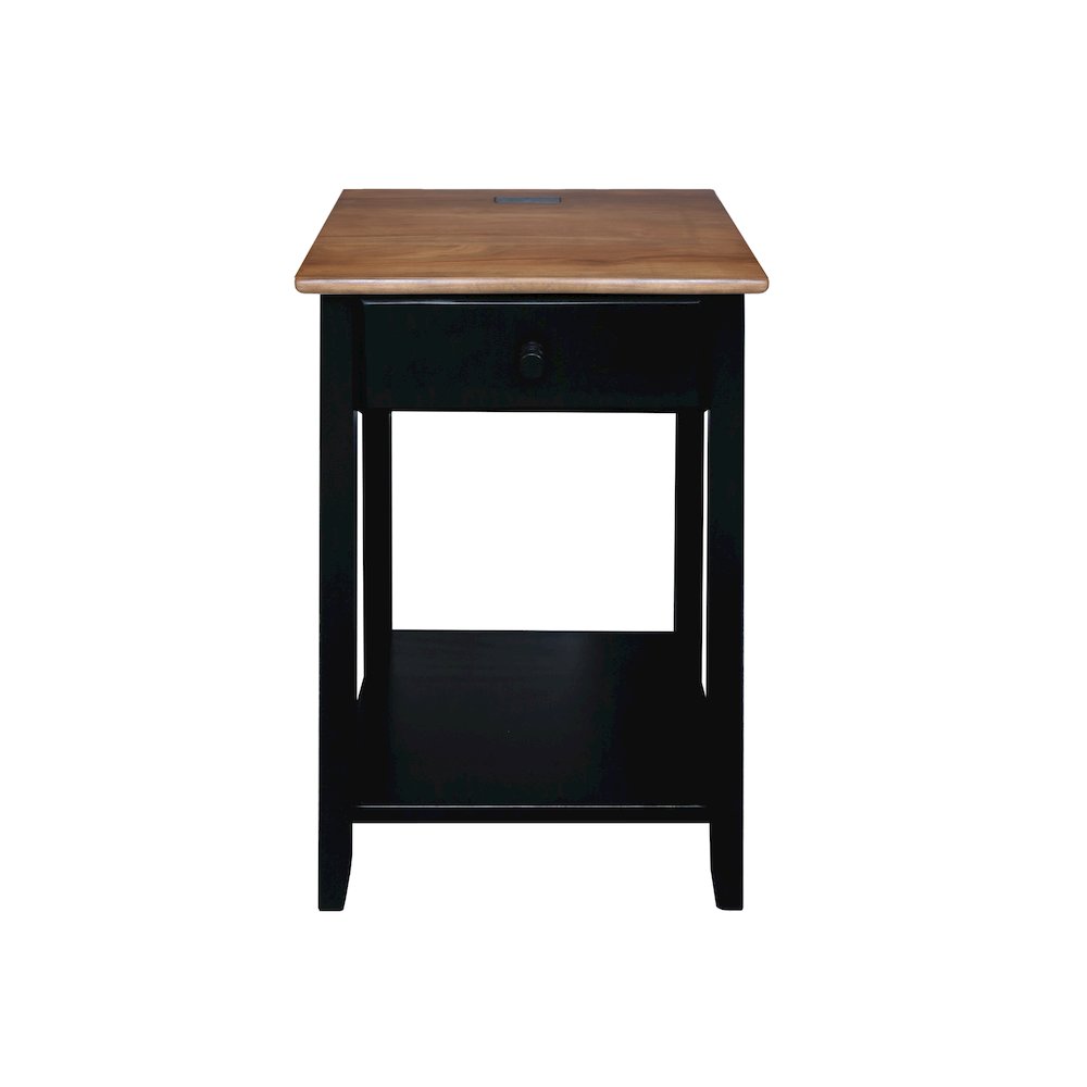 Night Owl Nightstand with USB Port – Walnut Black