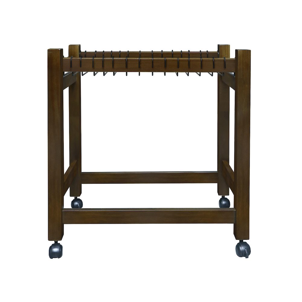 Wooden Rolling Pants Trolley with 16 Hangers