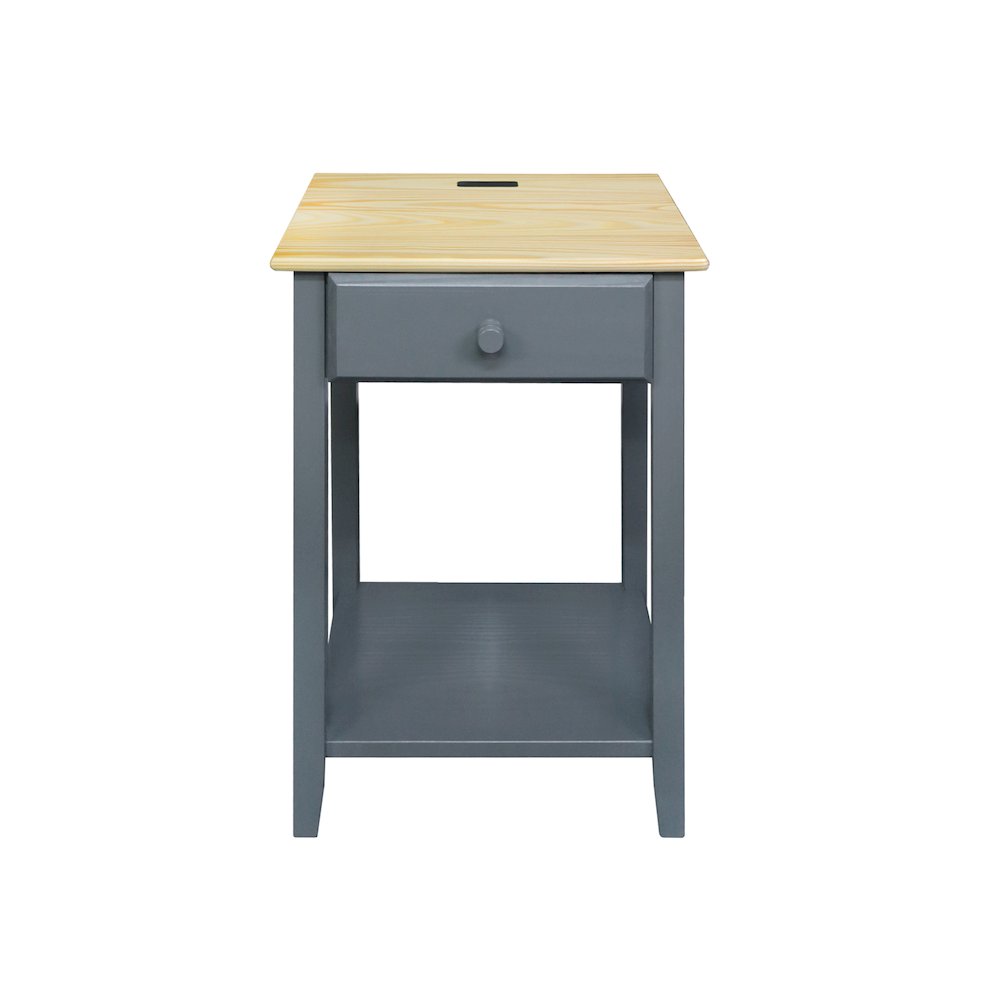 Night Owl Nightstand with USB Port – Natural Gray