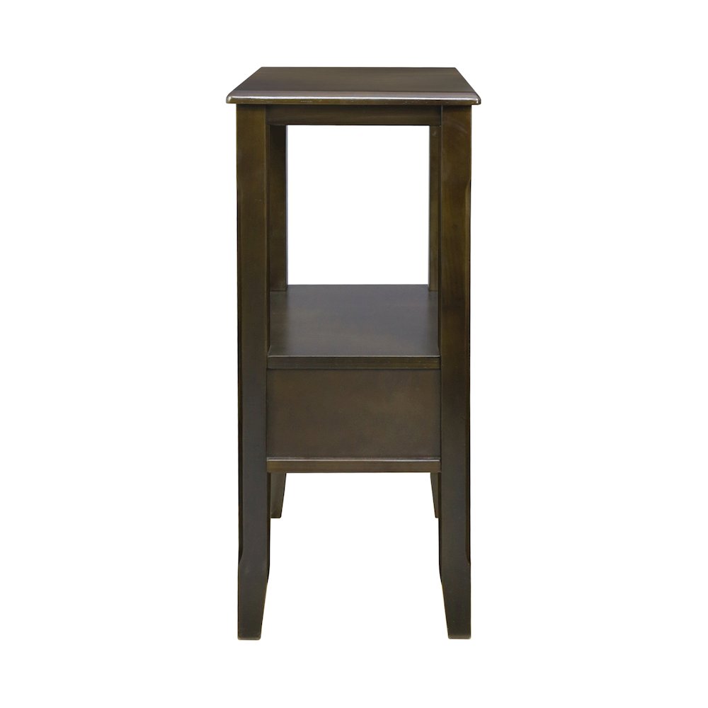2-Tier Tall Side Table with Drawer – Java
