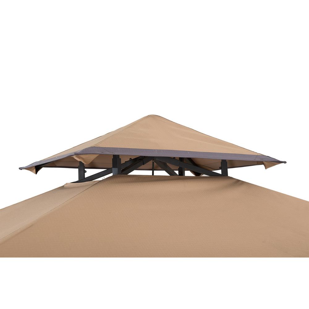 8×5 ft Arbrook Black Steel 2-Tier Soft Top Grill Gazebo