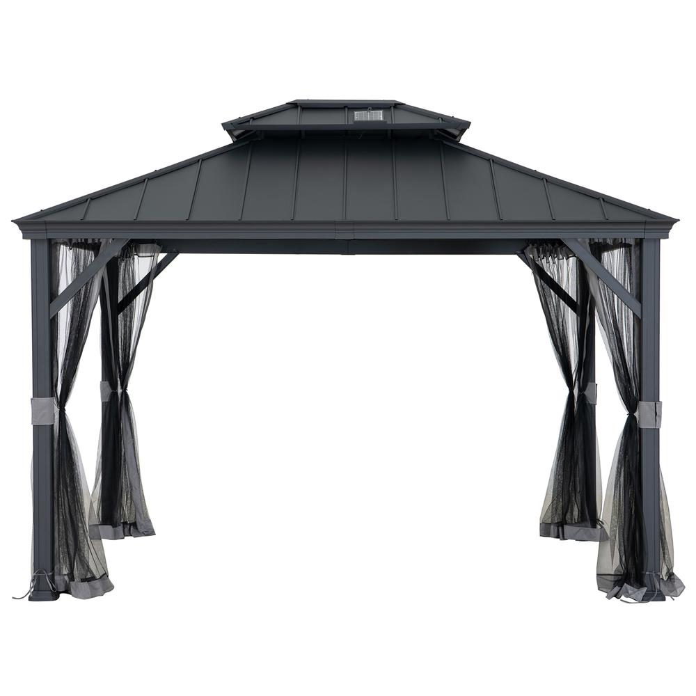 Merston 10 ft. x 12 ft. Solar Powered Hardtop Gazebo