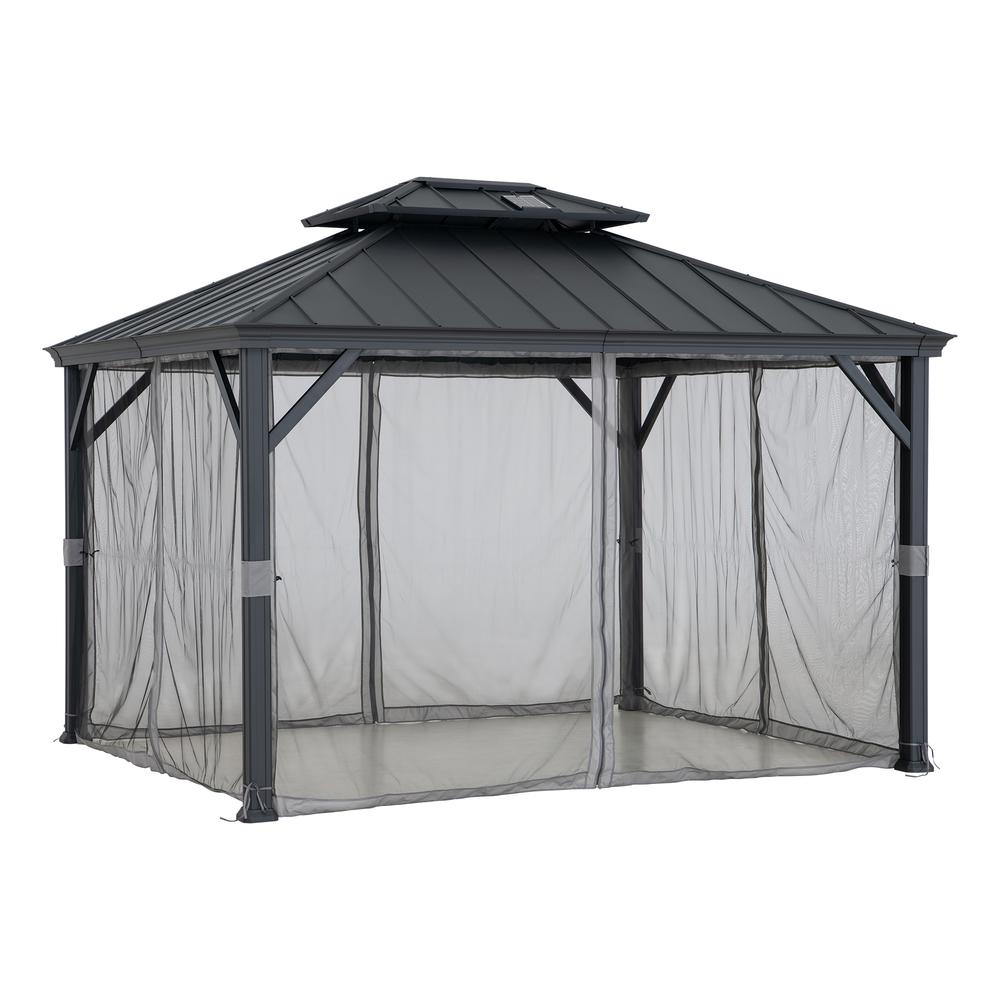 Merston 10 ft. x 12 ft. Solar Powered Hardtop Gazebo