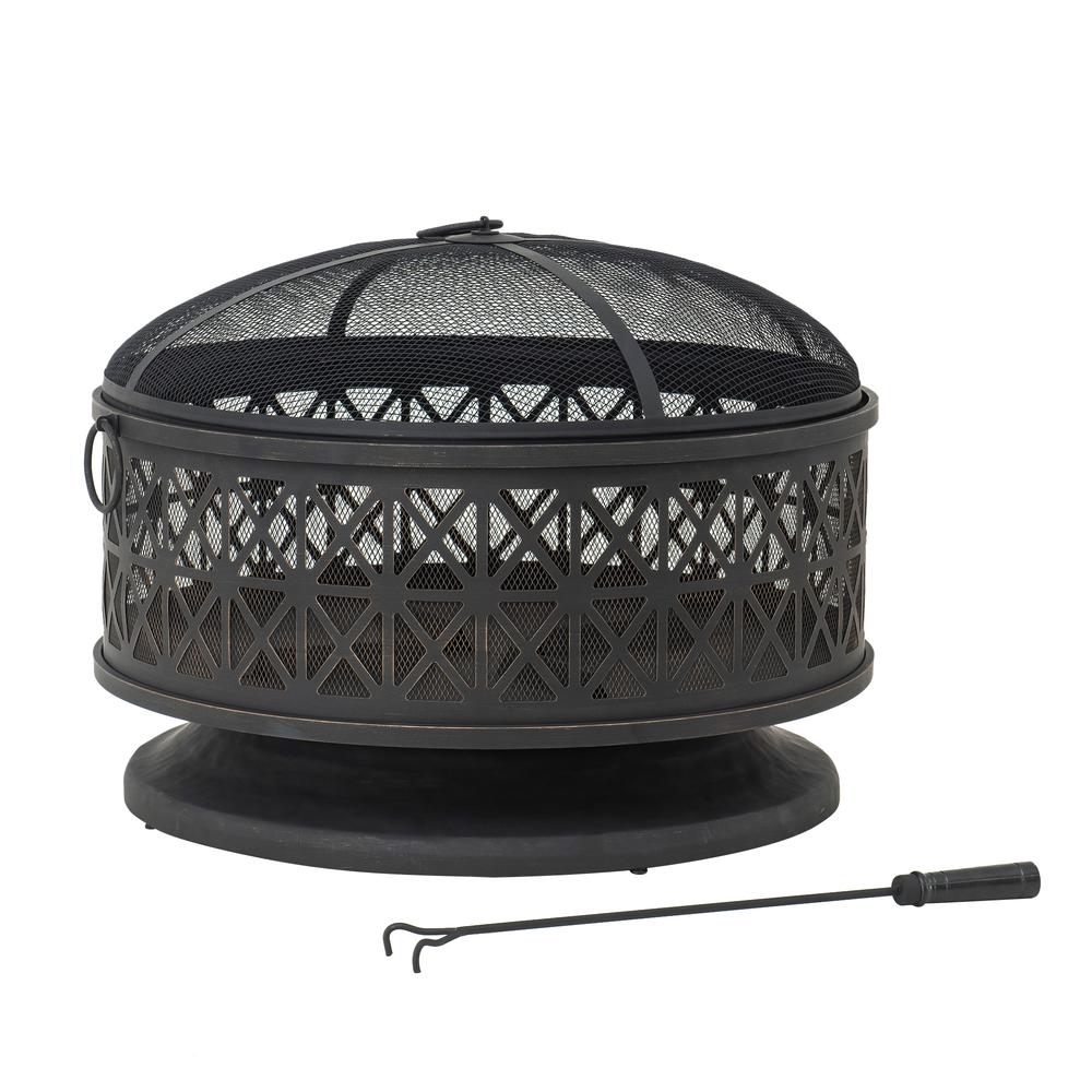 Patio Wood-Burning Steel Firepit Large Fire Pits for Outside