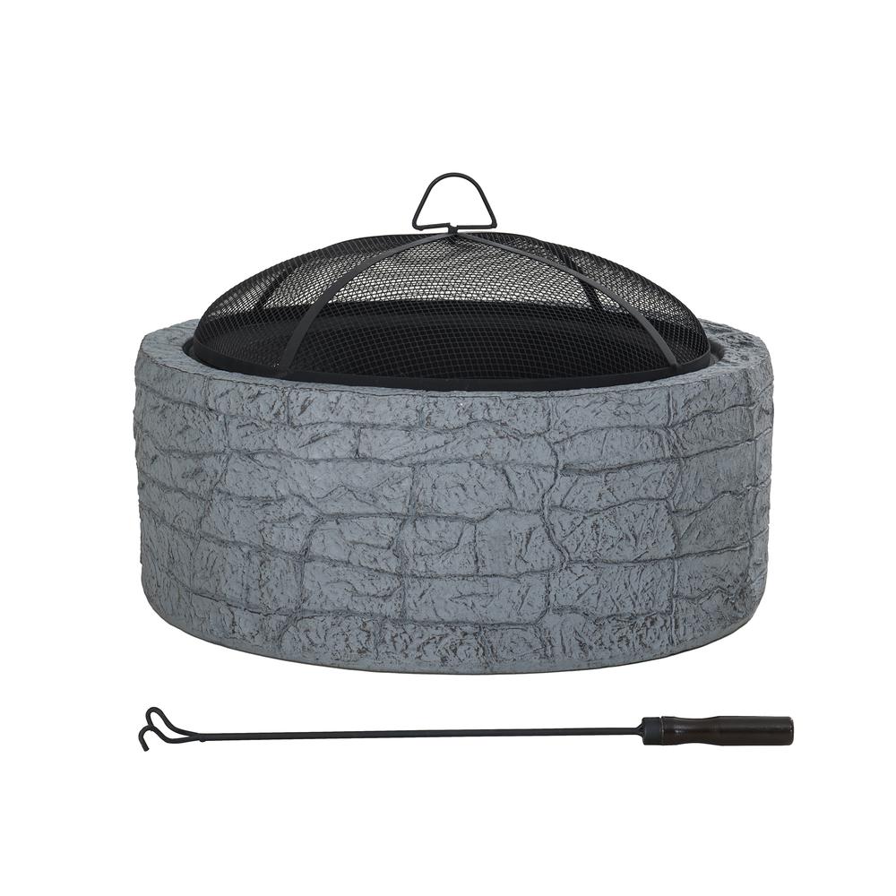 Stone 26 in Round Wood Burning Fitpit
