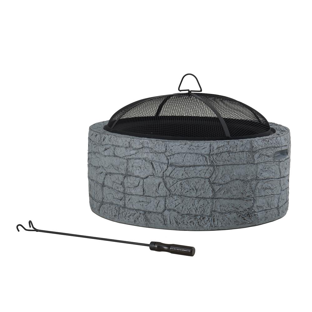 Stone 26 in Round Wood Burning Fitpit
