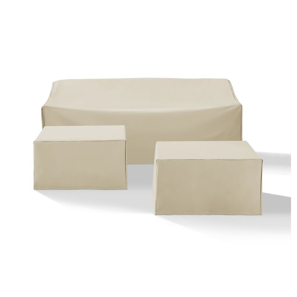 3Pc Outdoor Sectional Furniture Cover Set – Sofa & 2 Square Table/Ottoman