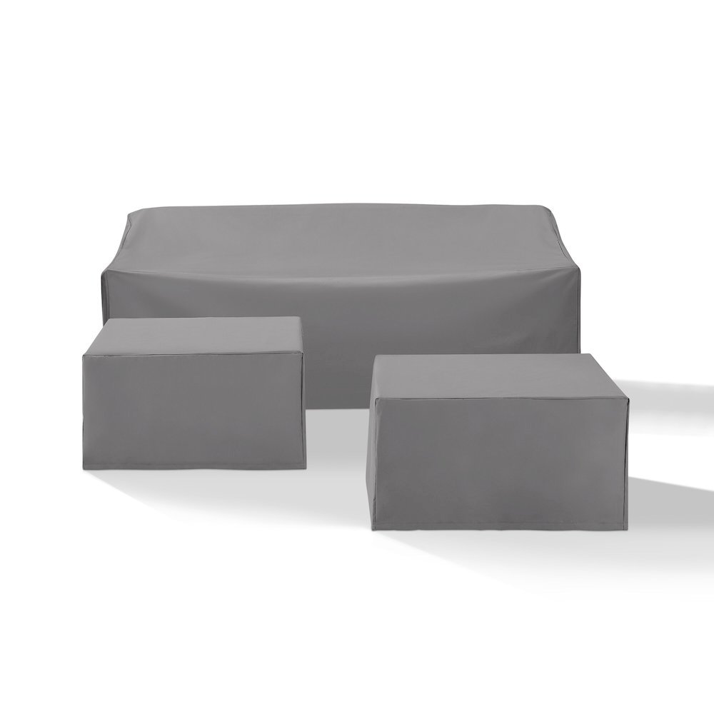3Pc Outdoor Sectional Furniture Cover Set – Sofa & 2 Square Table/Ottoman