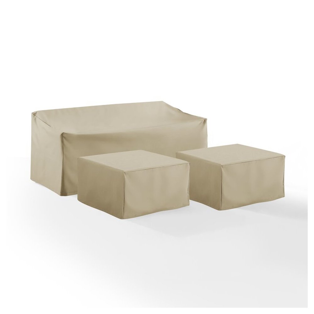 3Pc Outdoor Sectional Furniture Cover Set – Sofa & 2 Square Table/Ottoman