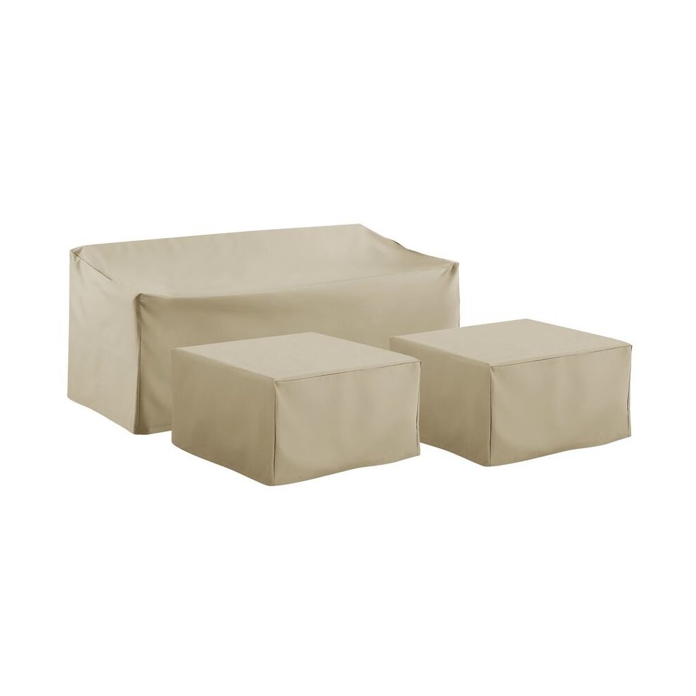 3Pc Outdoor Sectional Furniture Cover Set – Sofa & 2 Square Table/Ottoman