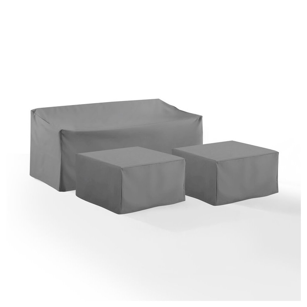 3Pc Outdoor Sectional Furniture Cover Set – Sofa & 2 Square Table/Ottoman