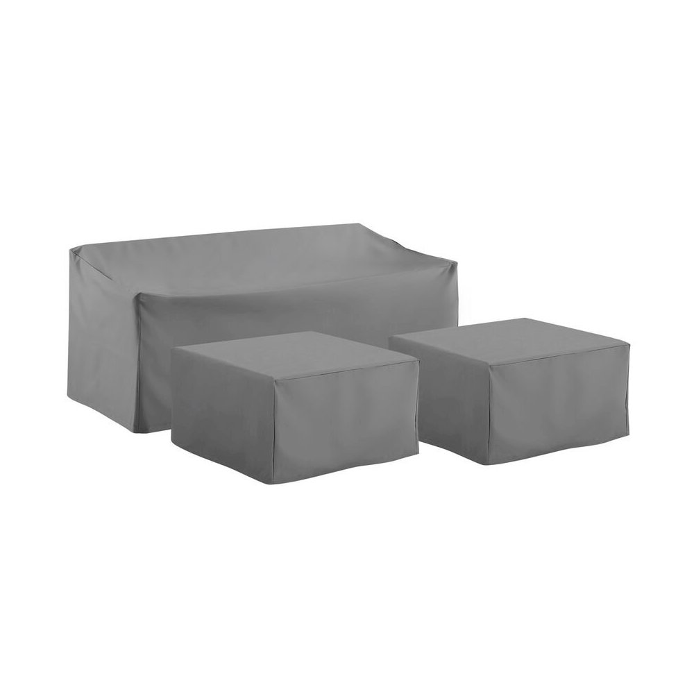 3Pc Outdoor Sectional Furniture Cover Set – Sofa & 2 Square Table/Ottoman